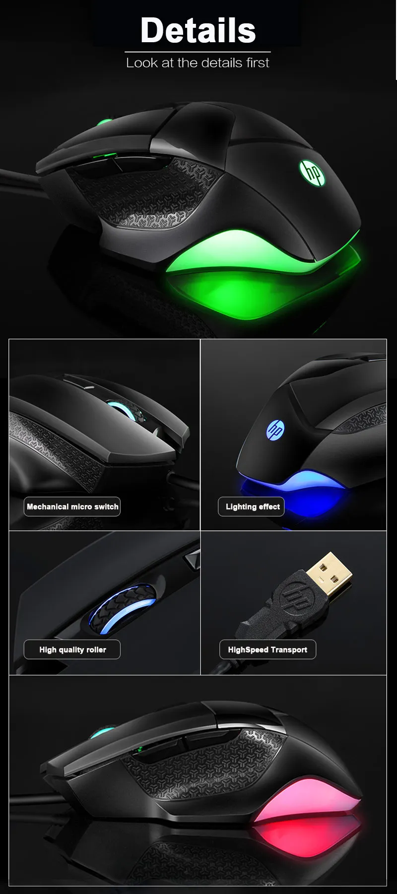 Оригинальная игровая мышь hp G200 Белый/Черный проводной оптический USB 500-4000 dpi 6 Электронная Кнопка спортивные компьютерные мыши