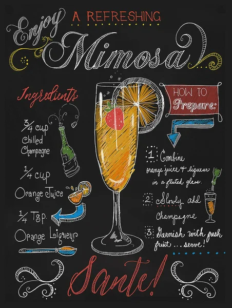

Mimosa Cocktail, Retro Metal Sign Vintage / Man Cave / Bar / Pub