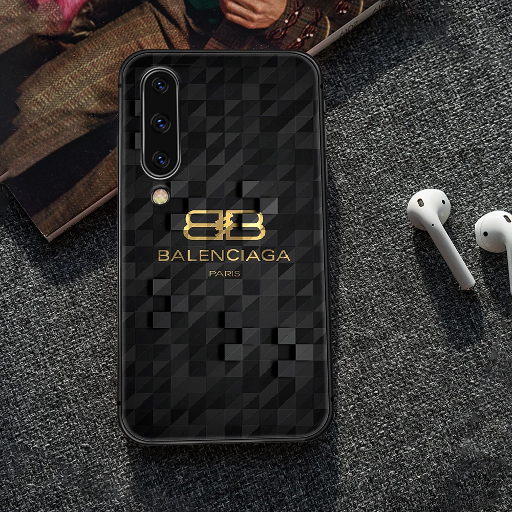 

French luxury brand Phone Case Cover For Samsung Galaxy A10 A20 A30 E A40 A50 A51 A70 A71 J 5 6 7 8 S black cover tpu shell