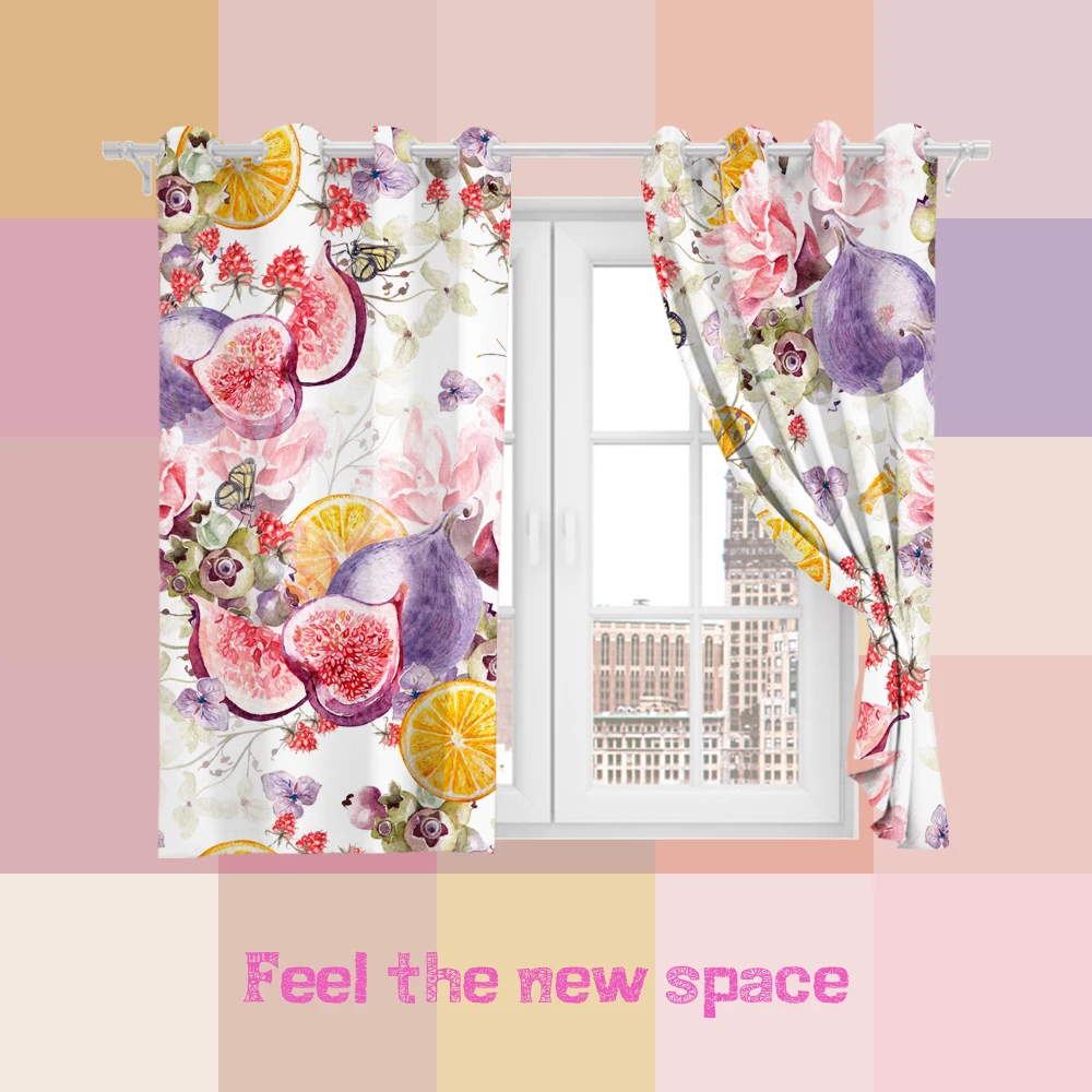 

Punch Hook Blackout Curtain Flower Customized Full Shade Sunscreen Blinds For Windows Home Kitchen Bedroom LivingRoom Decoration