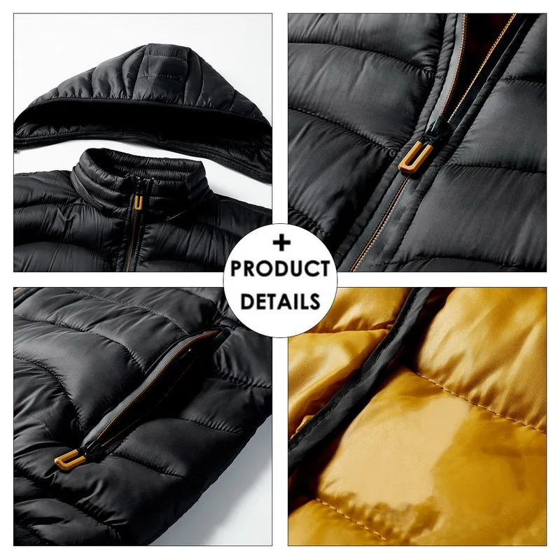 

New Fashion Men's autumn and winter hooded jacket cotton-padded jacket light cotton jacket 2021