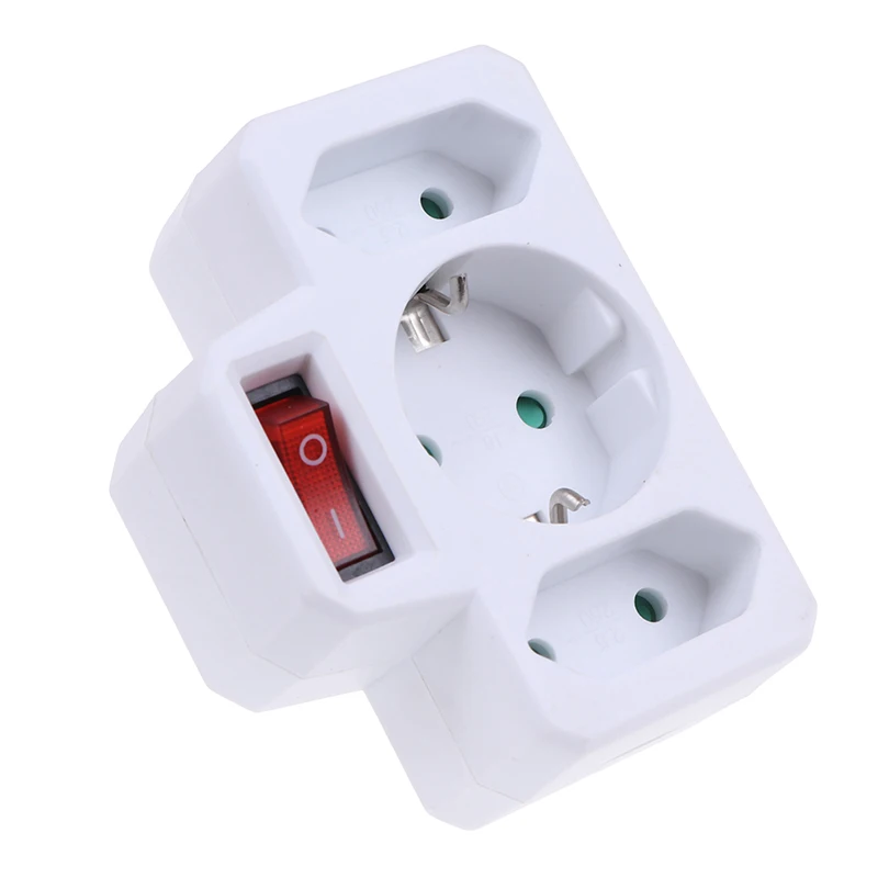 European Type Conversion Plug 1 TO 3 Way EU Standard Power Adapter Socket 16A Travel Plugs with switch |