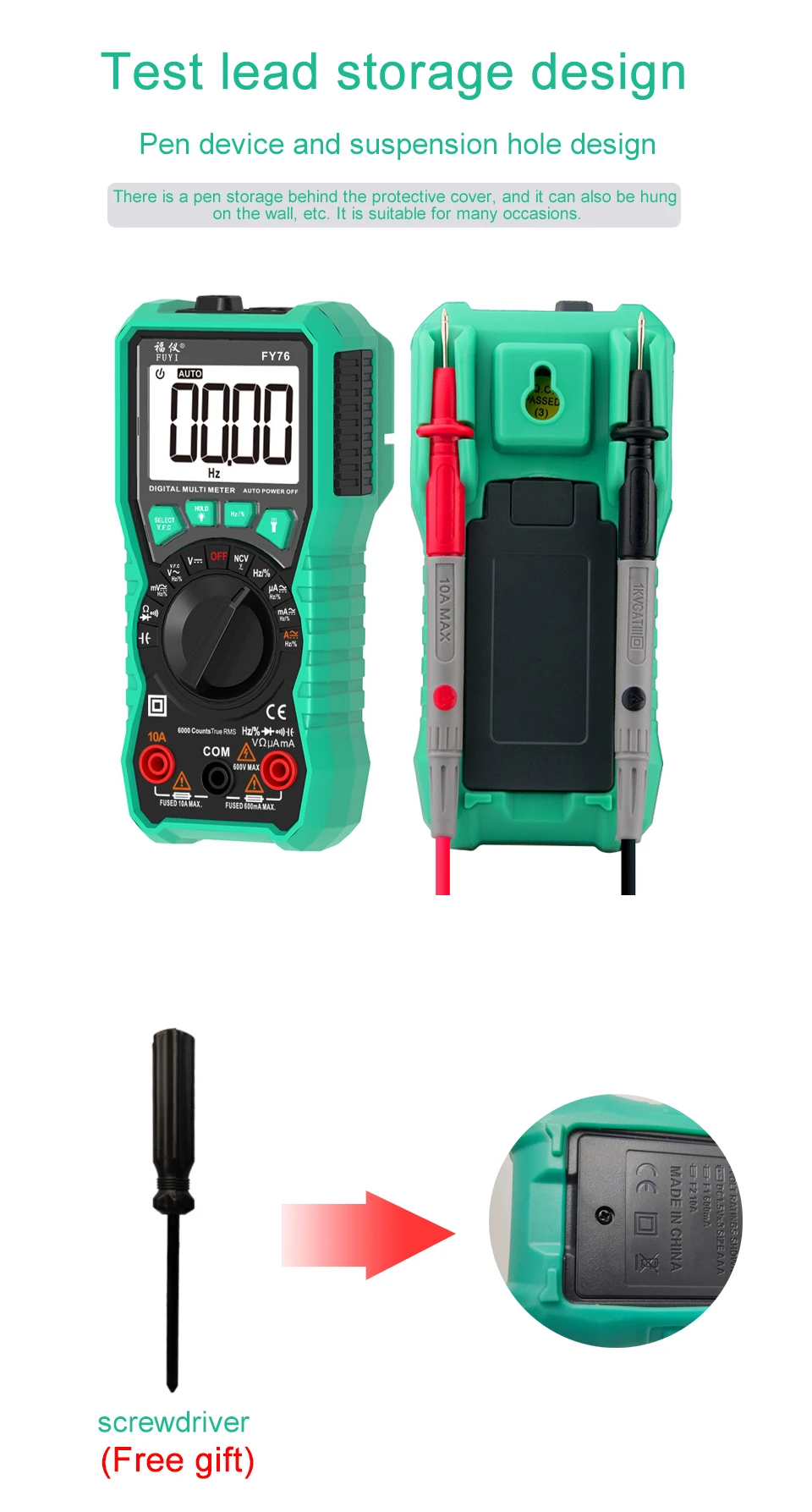 6000 counts Multimeter NCV Digital Multimeter True-RMS Auto Ranging AC/DC Voltage Meter Multimetro Digital Multimetr Voltmeter