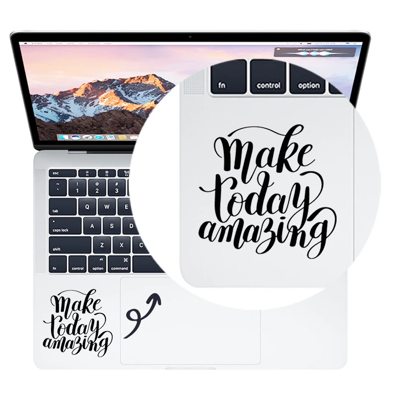 Сделайте сегодня удивительные Цитата ноутбука трекпад Наклейка для Macbook Air Pro Retina