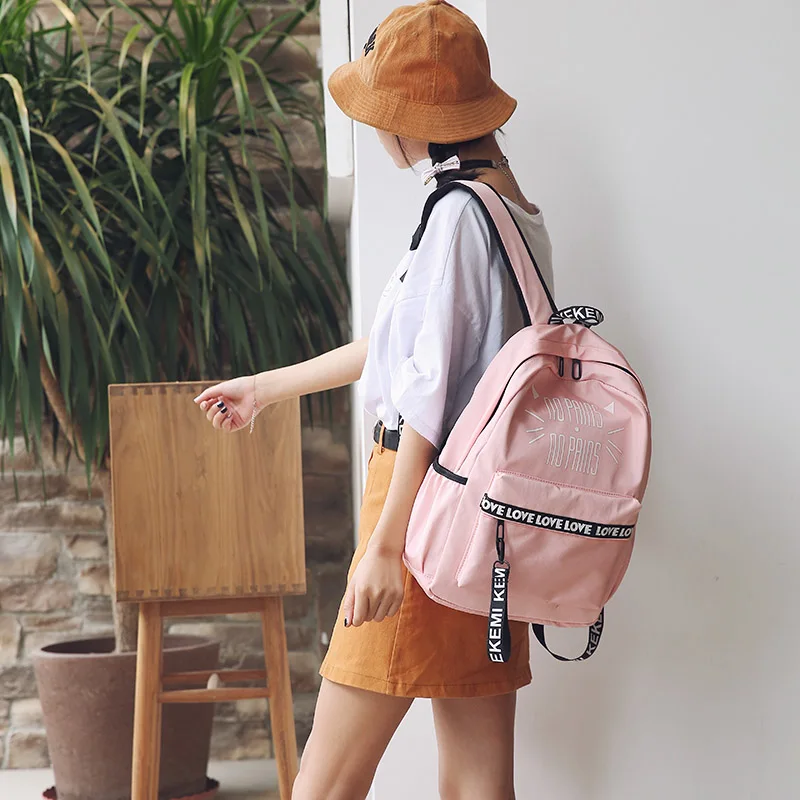 Женские рюкзаки с милым котом и буквенным принтом Холщовый Рюкзак школьные сумки