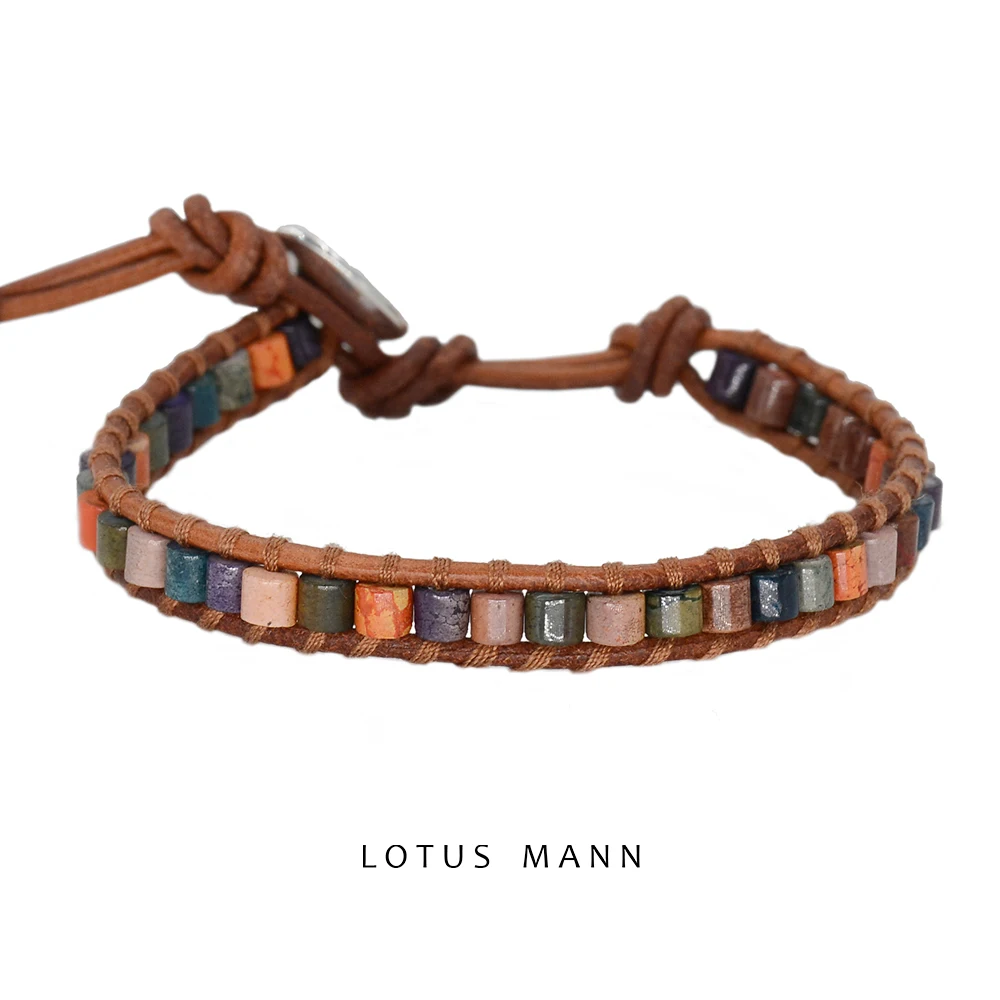 Браслет Кольцо из Натуральной Бирюзы цвета Пикассо|colored stone bracelet|colorful braceletlotus bracelet