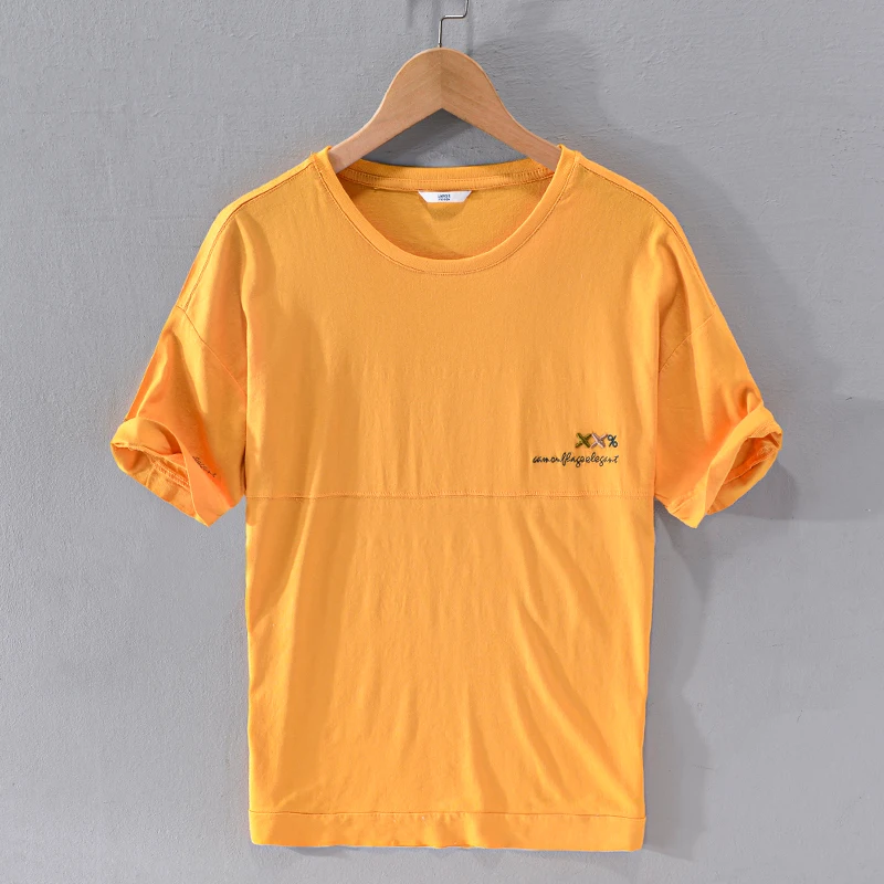 

Embroidered short-sleeved brand t-shirt men fashion solid t shirt for men casual fashion t shirts male comfortable tshirt mens