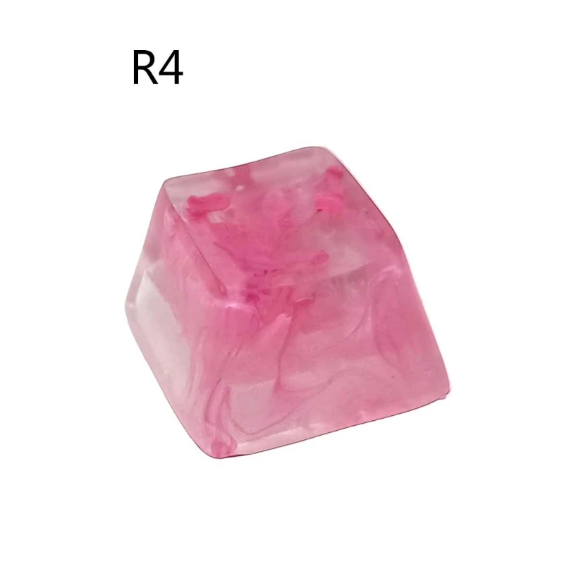 

1PC Resin Backlit Keycap for Mechanical Keyboard DIY Cherry Profile R4 Original Height Transparent Pink Smog Key Cap Wholesale