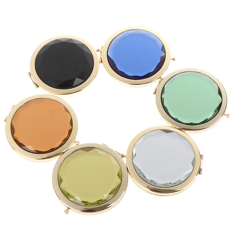 1 шт. роскошное зеркало для макияжа с кристаллами компактные портативные круглые