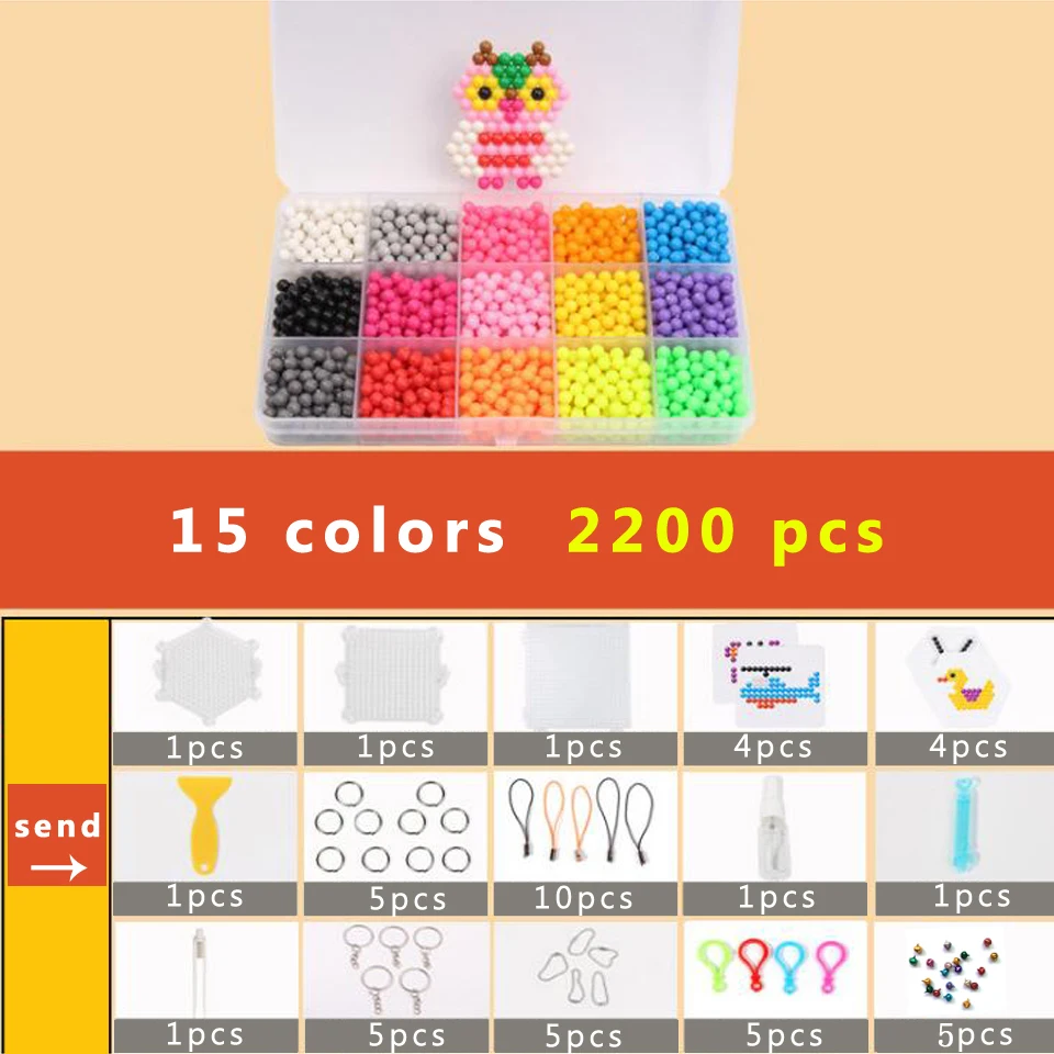 DOLLRYGA набор бусин сделай сам 3D Cuentas Хама бусины 5 мм 4400 шт. Pegboard Aqua perlen пазл для детей