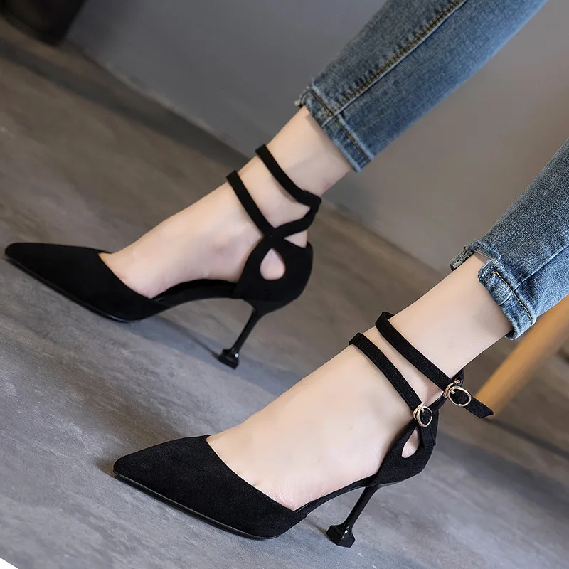 

Shoes Women High Heels Women Stiletto Heels Fashion Design Sense Pointed Toe Buckle Women High Heels Women Sandals