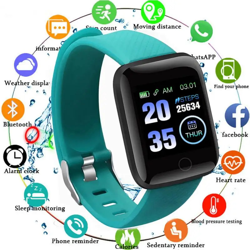 

Pedometers 116Plus Smart Band Watch Bluetooth Heart Rate Blood Pressure Monitor Band Fitness Tracker Wristbands Wearable Devices