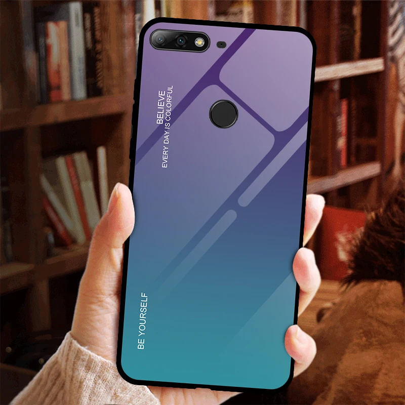 Градиентный стеклянный чехол для телефона Huawei Honor 7A RU 5 45 Pro 7C 99 дюйма чехлы из