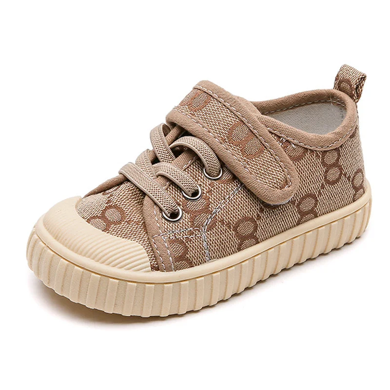 

2021 Spring and Autumn Children's Board Shoes Korean Version of Plaid Kids Boys Shoes Lace-up Casual Breathable Canvas Shoes