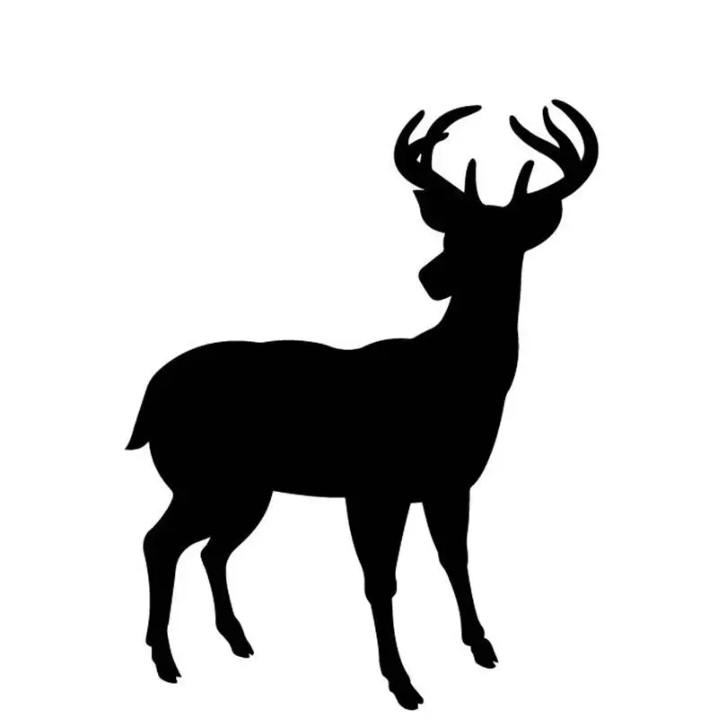 

Small Town 12.7CM*16.4CM Deer Turns Back Decorate Cartoon Pattern Car Sticker Vinyl Decal Car Door Black/Silver C4-1972