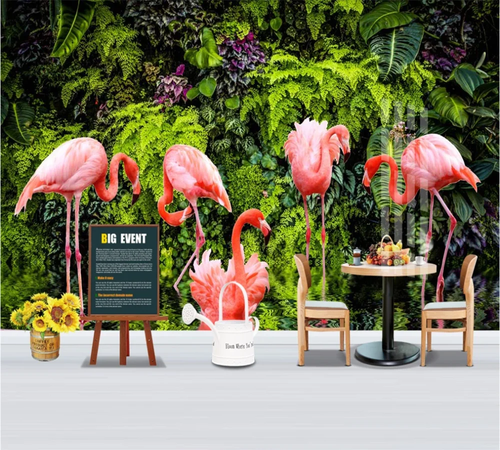 3D фотообои на заказ скандинавский маленький свежий тропический лес банановый