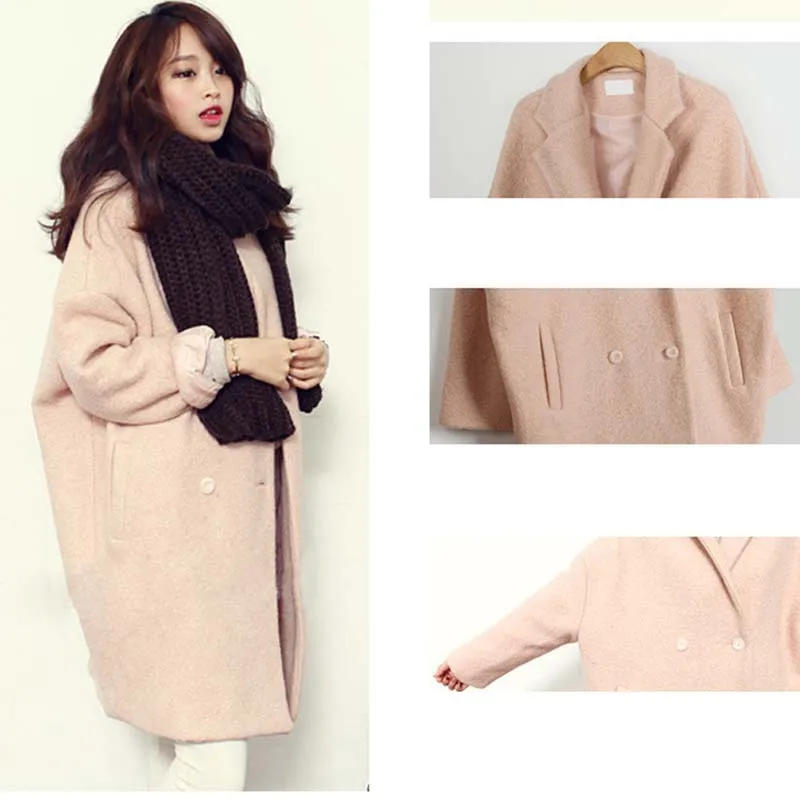 Женская шерстяная куртка зимняя Новинка элегантное Свободное пальто толстое