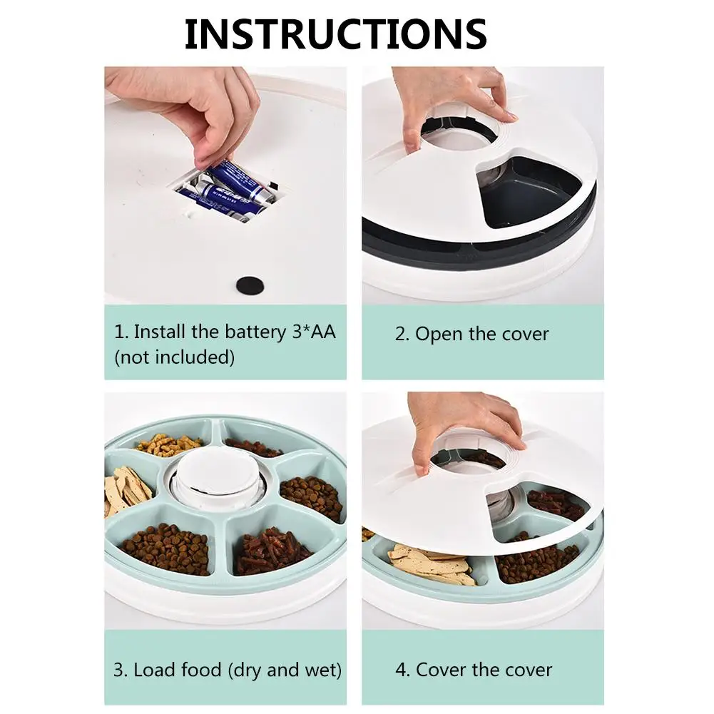 Автоматическая кормушка для домашних животных с таймером 6 приемов x 128