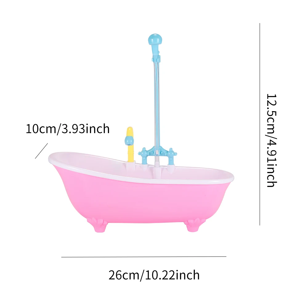 

Electric Bathroom Doll Accessories Kid Play House Miniature Bathroom Bath Spray Tub Bathtub Toy Furniture Toy Water Bathing Toys