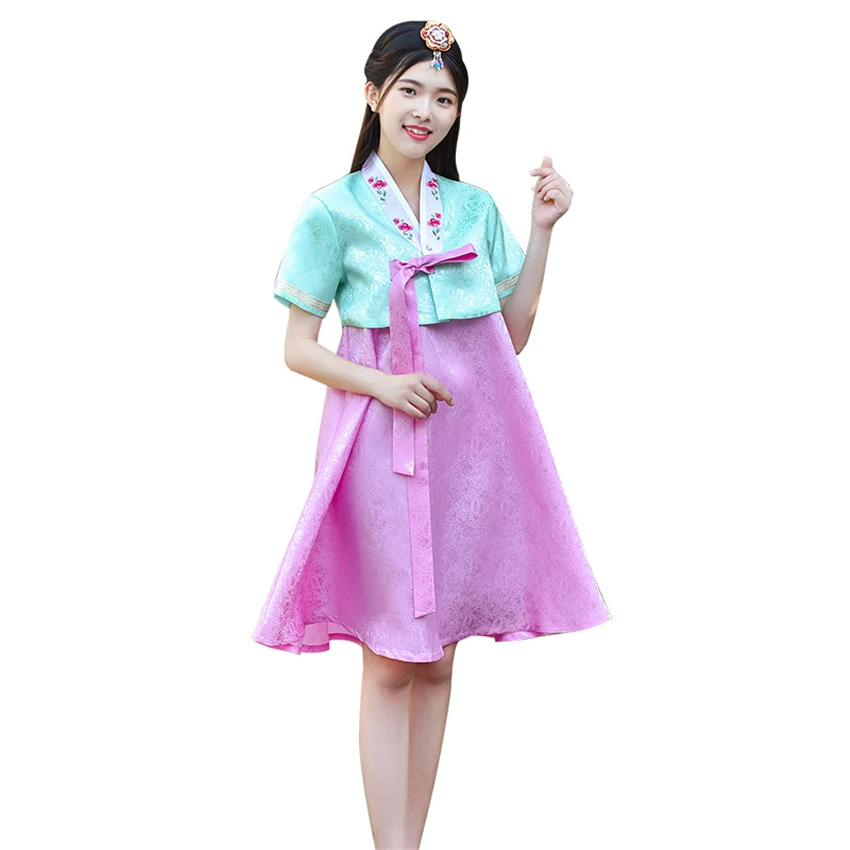 Женское платье ханбок традиционная корейская модная одежда с коротким рукавом