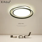 Кагу современный круглый светодиодный Люстра Гостиная Спальня Кухня лампа кабинет черного и золотого цвета потолочные лампы для домашнего украшения