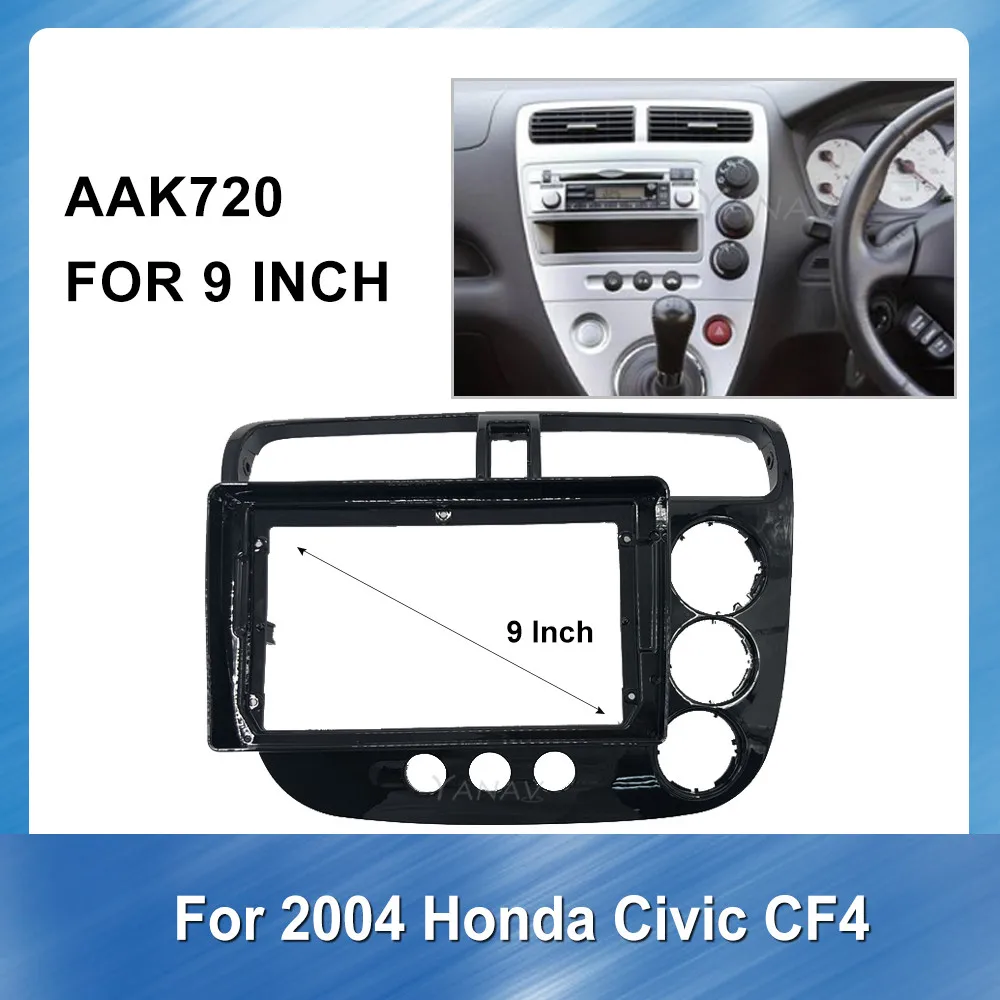 

9-дюймовый автомобильный Радио стерео приемник адаптер пластина Панель для Honda Civic CF4 2004 GPS навигации Даш Комплект рамка облицовка