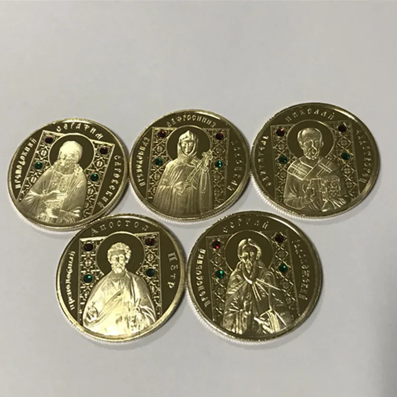 Набор бриллиантов памятная монета Богоматерь России св. Пантелемонт Николас