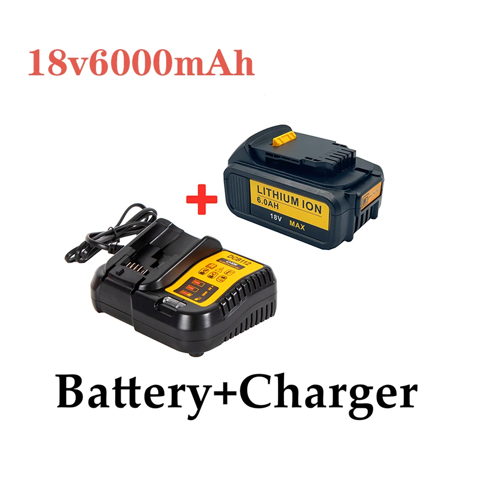 

18V 6000mAh Liion Battery DCB180 Rechargeable Battery For DEWALT DCB180,DCB181 XJ DCB200,DCB201,DCB201-2,DCB204,DCB20 DCB182