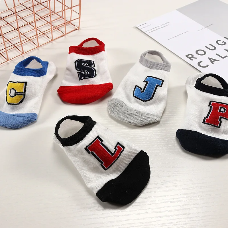 5 пар/лот носки с буквенным принтом милые женские забавные длиной до лодыжки