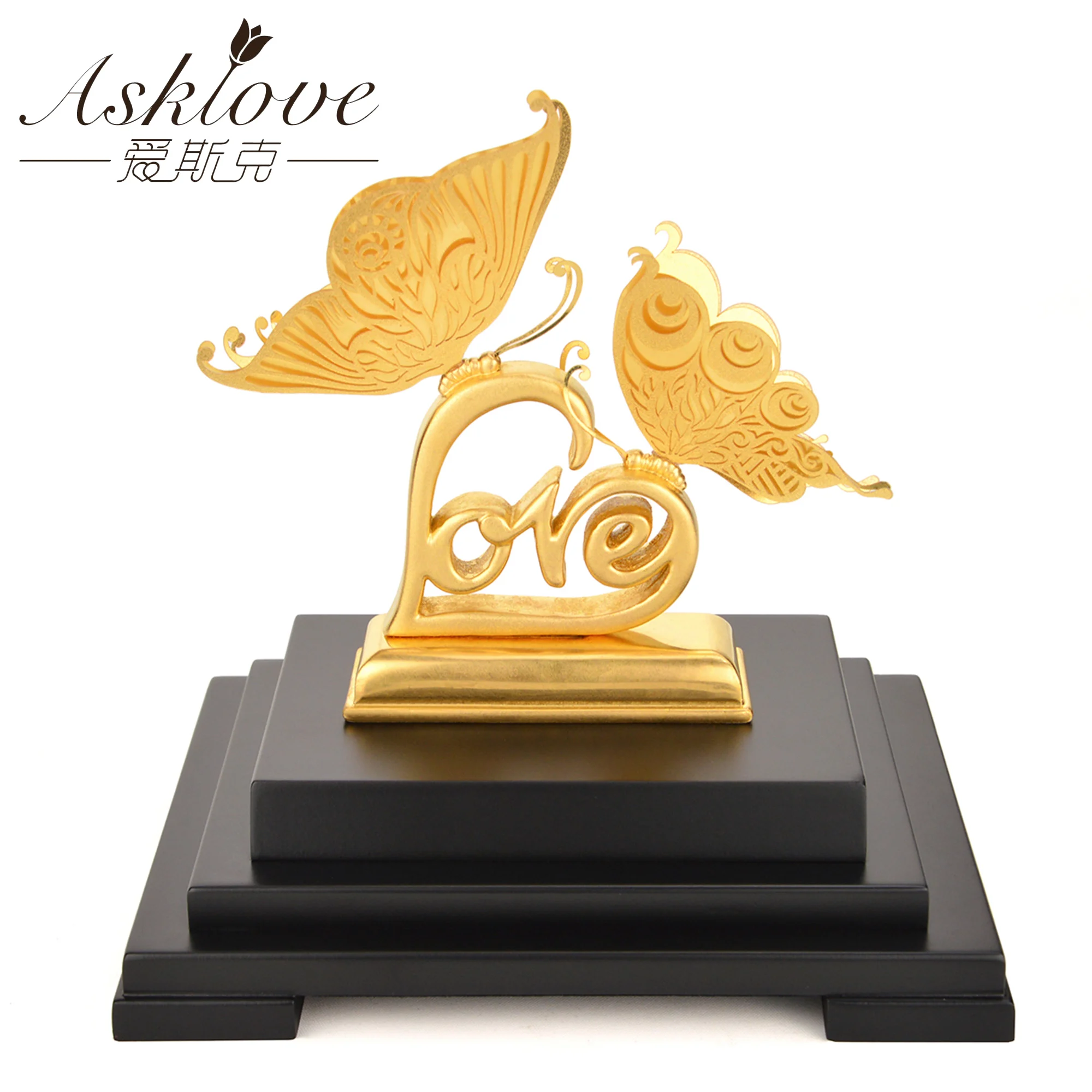 

3D украшение в виде бабочки, любовь, буквы, романтические подарки на день Святого Валентина, украшения из золотой фольги, Свадебный декор, укр...