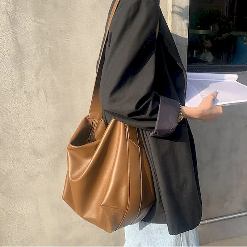 

Литературная и художественная Ретро сумка на одно плечо, большая женская сумка 2021, вместительная сумка-мессенджер, простая и Универсальная ...