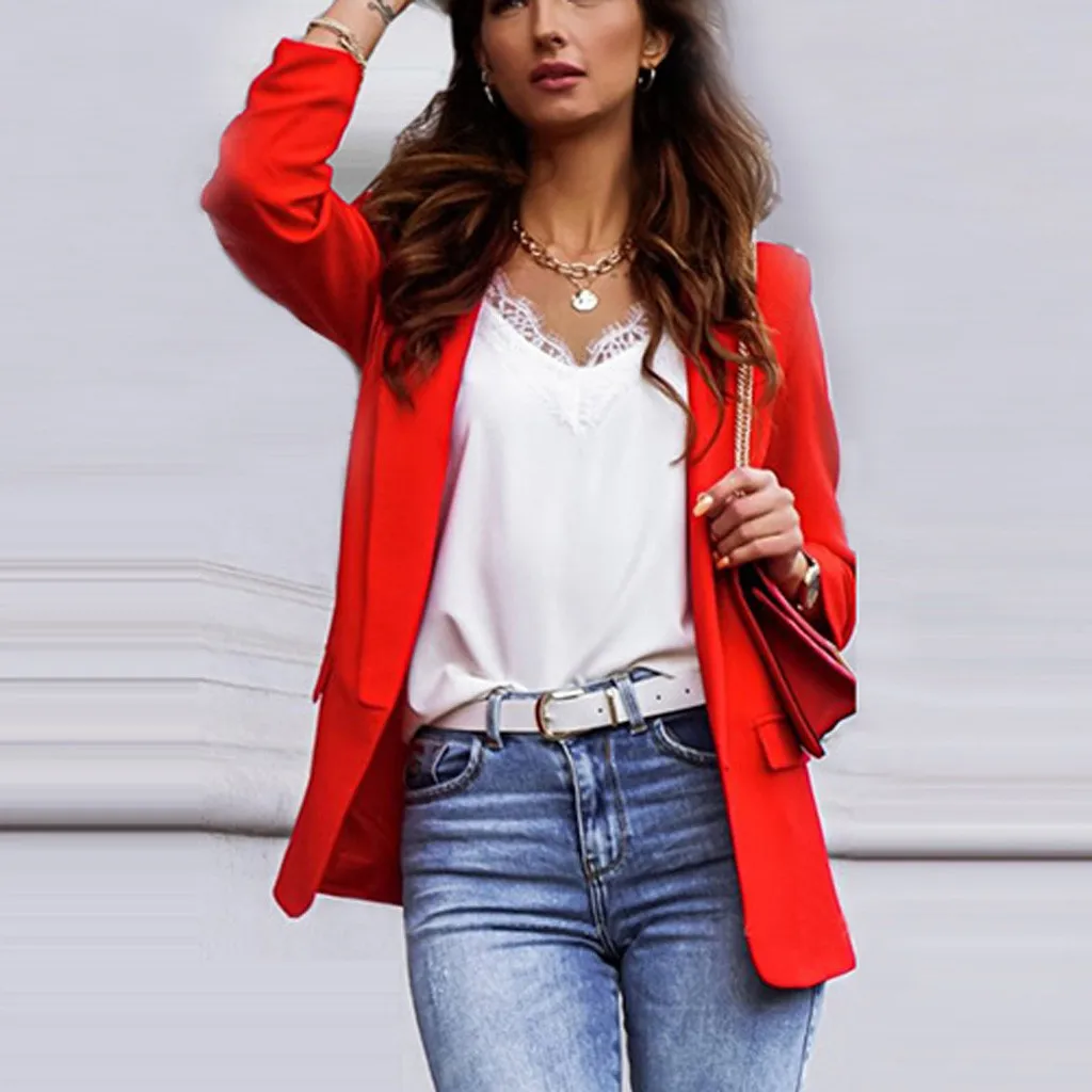 Женский однотонный кардиган с карманами осенний большого размера длинным