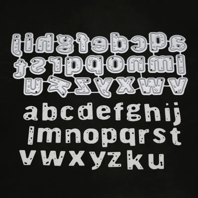 Lowercase буквенный Алфавит металлический прорезной трафарет для окраски DIY Скрапбукинг штамп для альбомов тиснение бумаги Ремесло Декор
