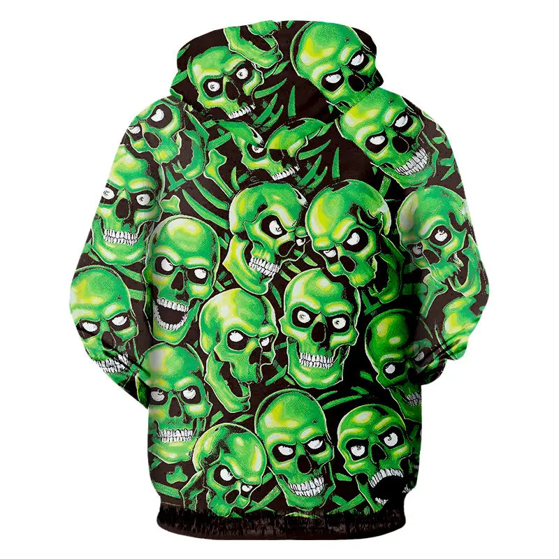 Уродливые Для мужчин Толстовки с капюшоном на молнии 3D полной запечаткой Зеленый