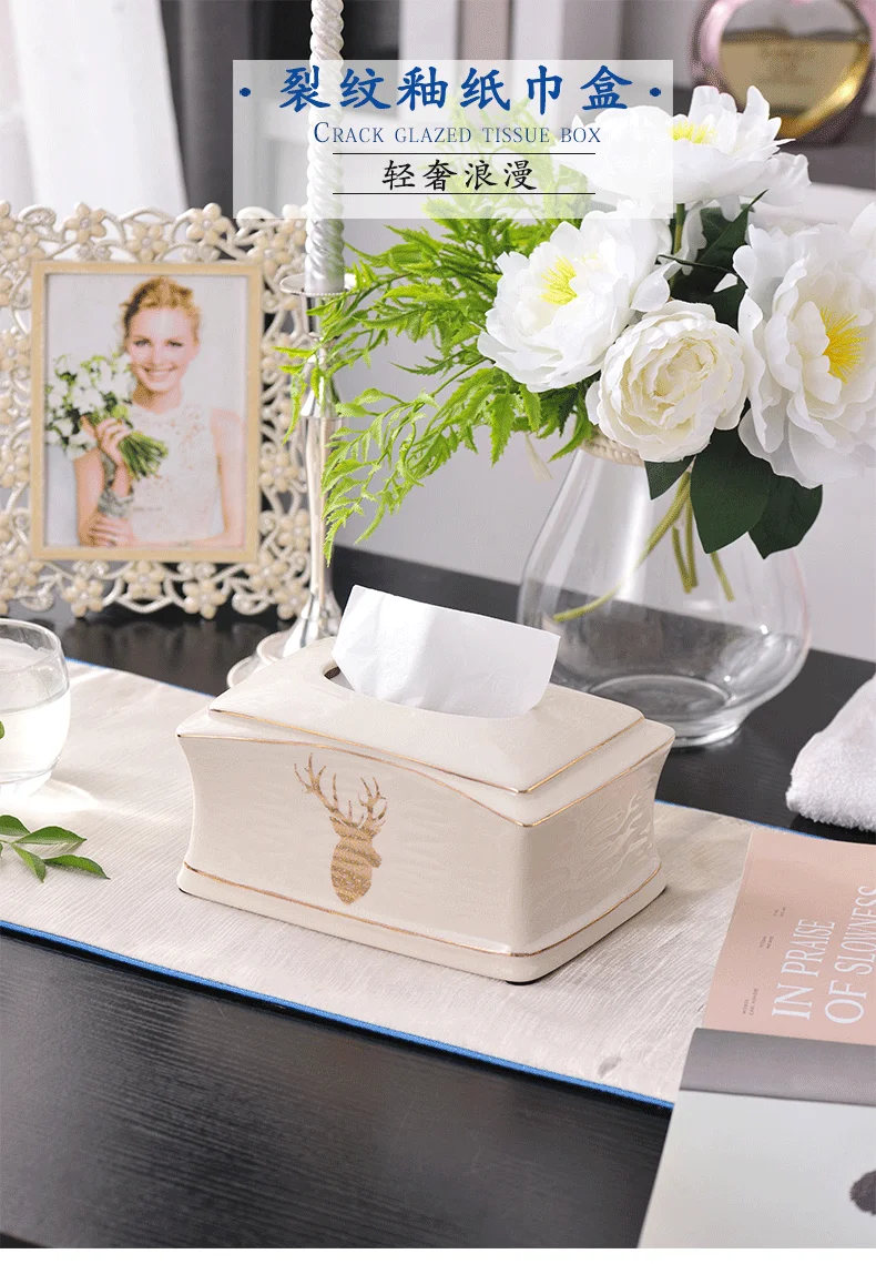 

Ceramics Luxury Tissue Boxes Nordic White Storage Living Room Tissue Boxes Coffee Tables Boite A Mouchoir Home Decoration DG50TB