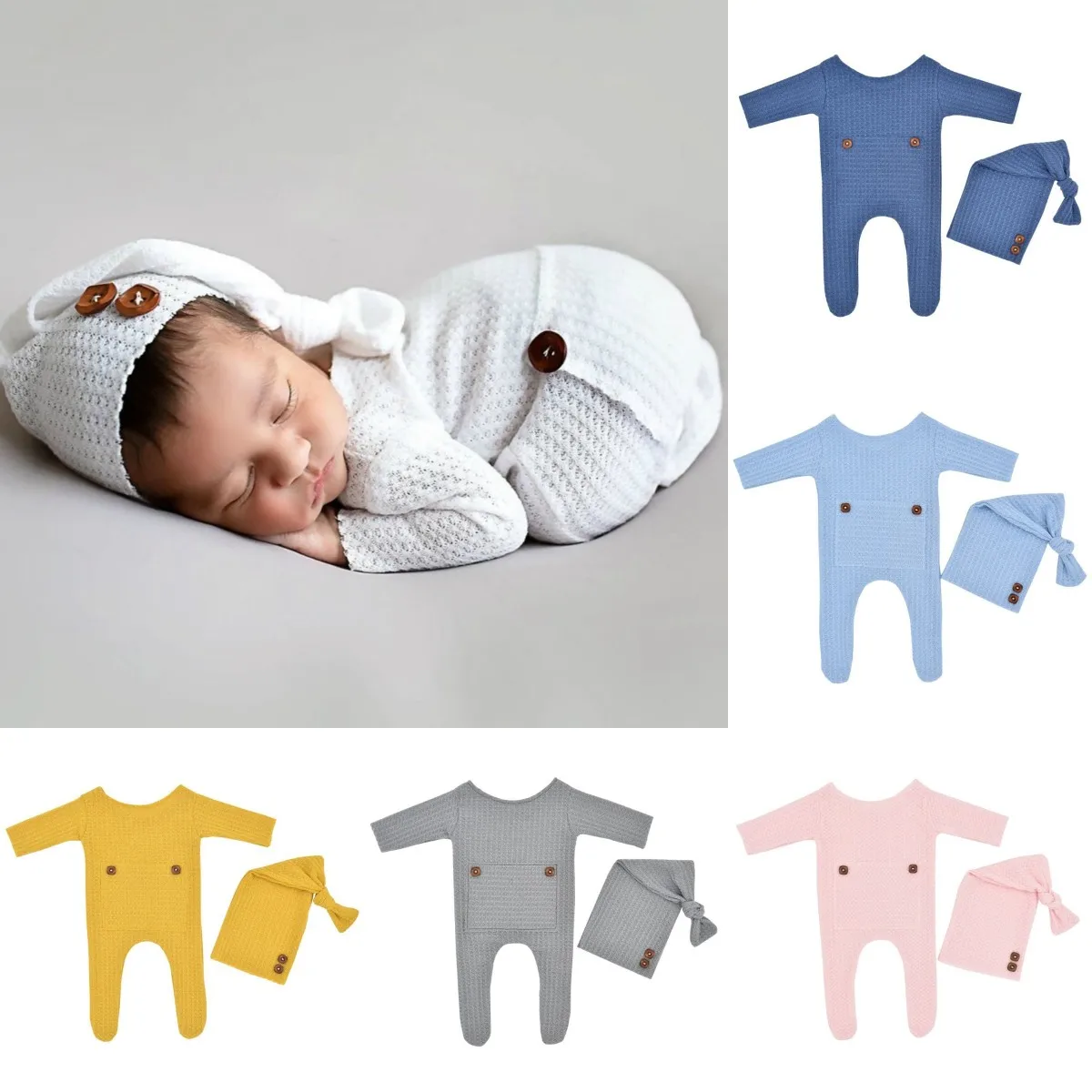 2 шт./компл. детская шапка комбинезон реквизит для фотосъемки новорожденных