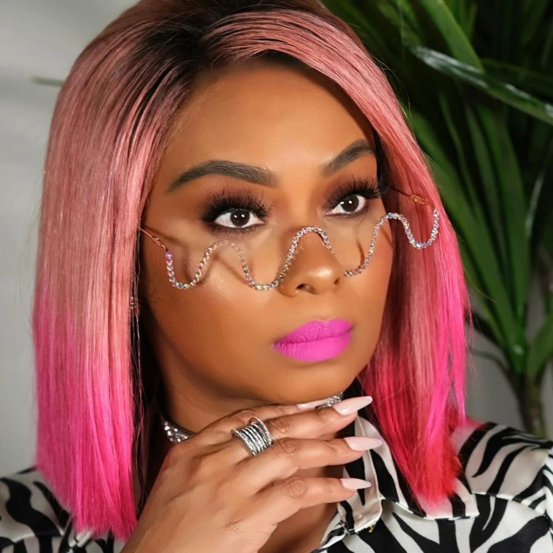 Модные с оттелкой ввиде оправой для женщин стразы стимпанк оправы очков