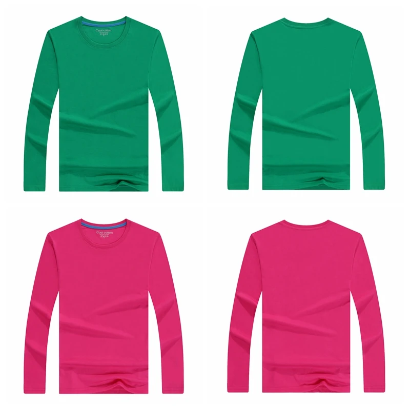 2019 Autumn Winter Men New Casual Cotton Elasticed Long Sleeve T-shirt O Collar Slim Solid T shirts Embroidery Customization | Мужская