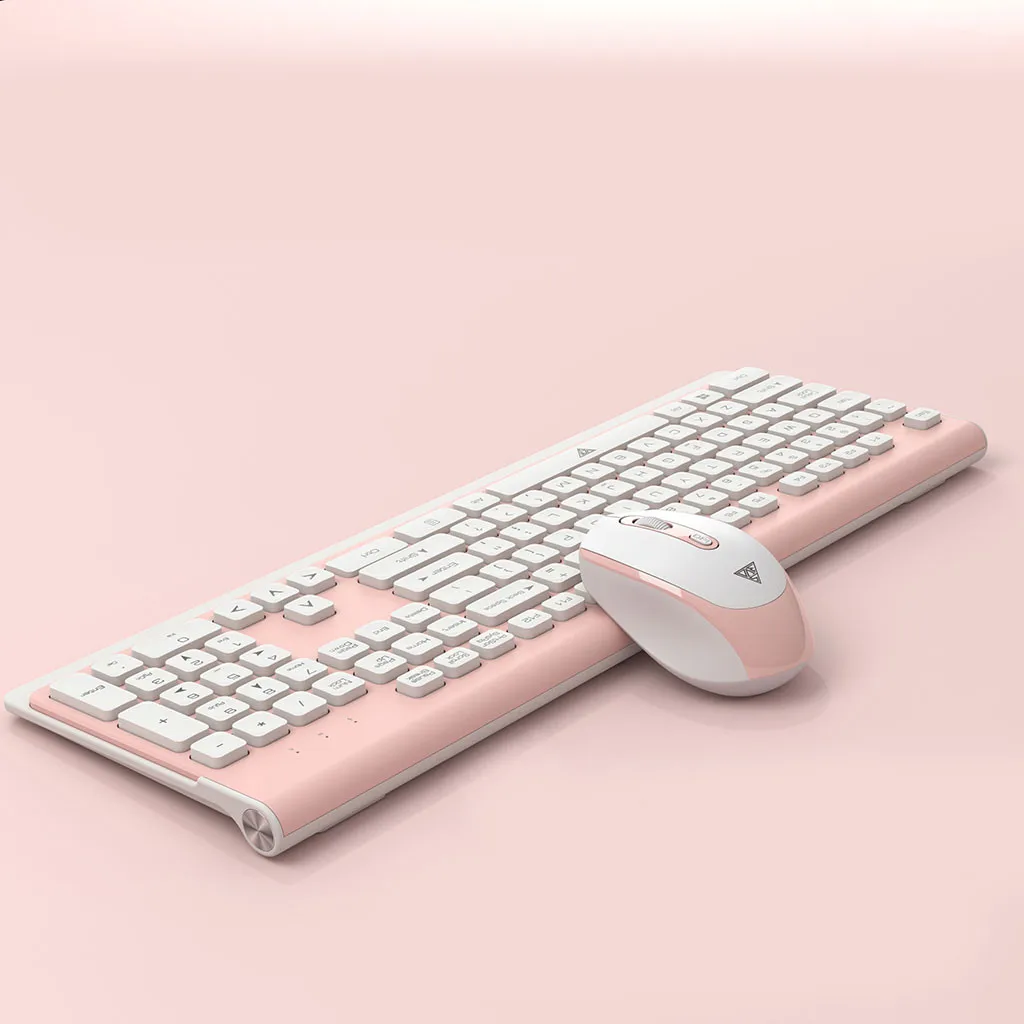 2 4G Беспроводная Бесшумная клавиатура и мышь мини мультимедийная полноразмерная