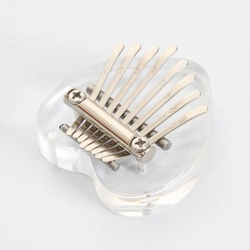 

8-Tone Transparent Faux Crystal Mini Thumb Piano Cute Musical Instrument Gift