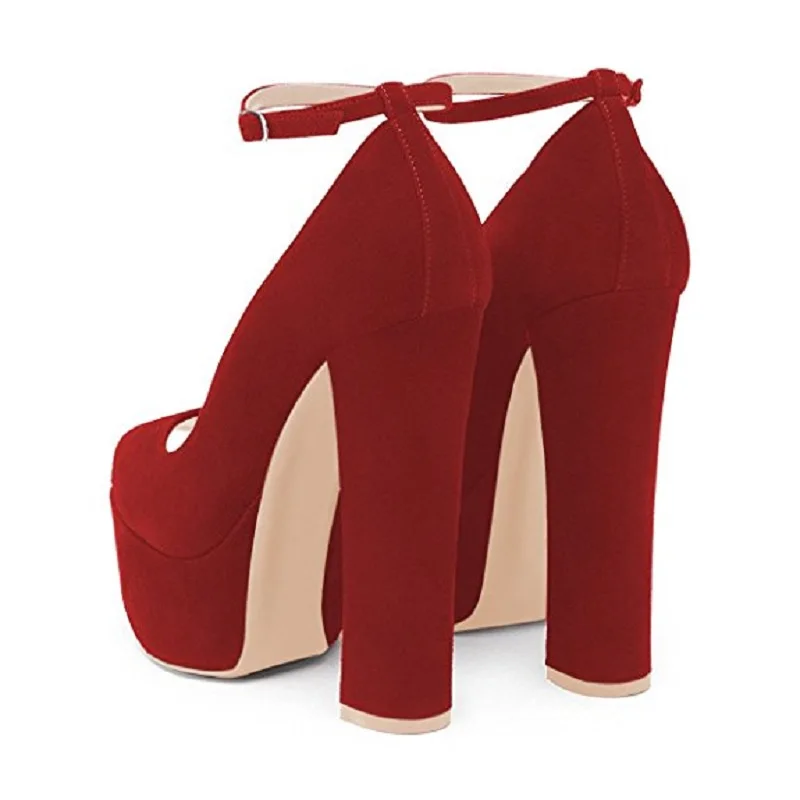 Женские туфли-лодочки на платформе с открытым носком квадратном каблуке размеры