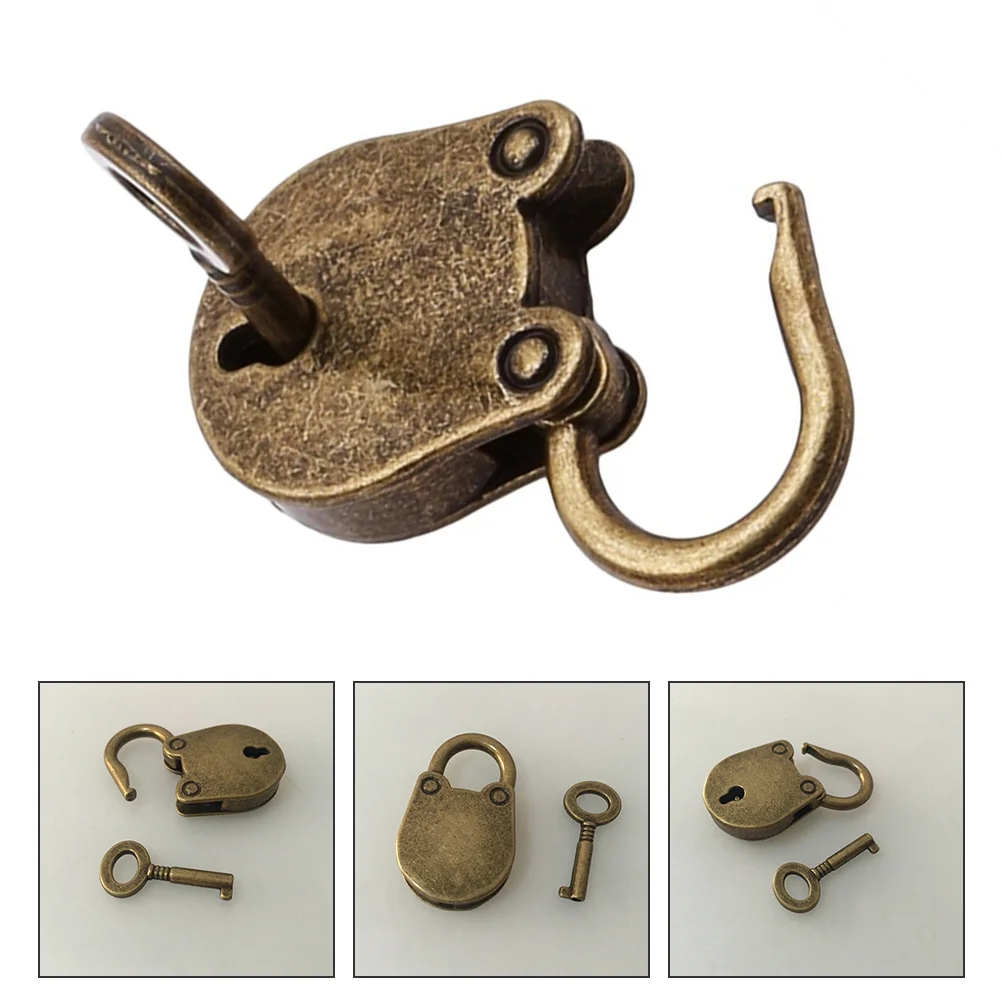 

2pcs Jewelry Case Locks Exquisite Drawer Lock Padlock with Key Antique Lock