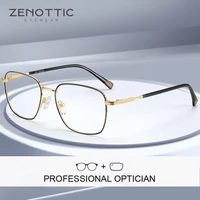 zenottic metal prescription progressive glasses men square frame anti blue light photochromic eyewear women optical eyeglasses