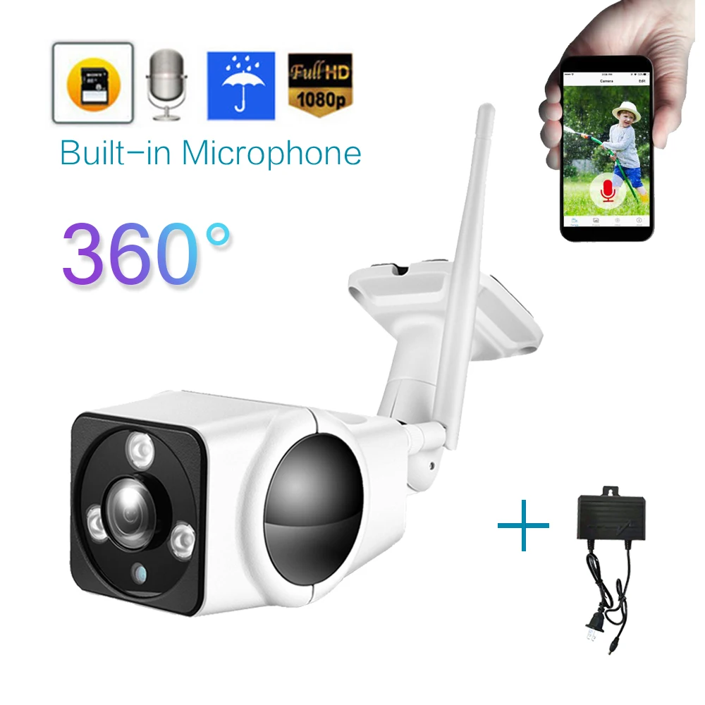 WiFi IP-камера 1080 HD наружная беспроводная Проводная P2P CCTV цилиндрическая с