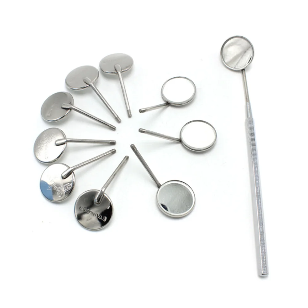 

11pcs Department Mirror Replacement Handle Professional Oral Cavity Examination Mirror (4# 10pcs Mirrors and 1pc