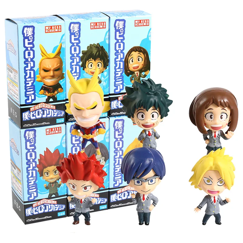 My Hero Academy Midoriya Izuku Bakugou Katsuki Todoroki Shoto All Might Ochaco Uraraka Asui Tsuyu Figures Toys Set - Цвет: B box