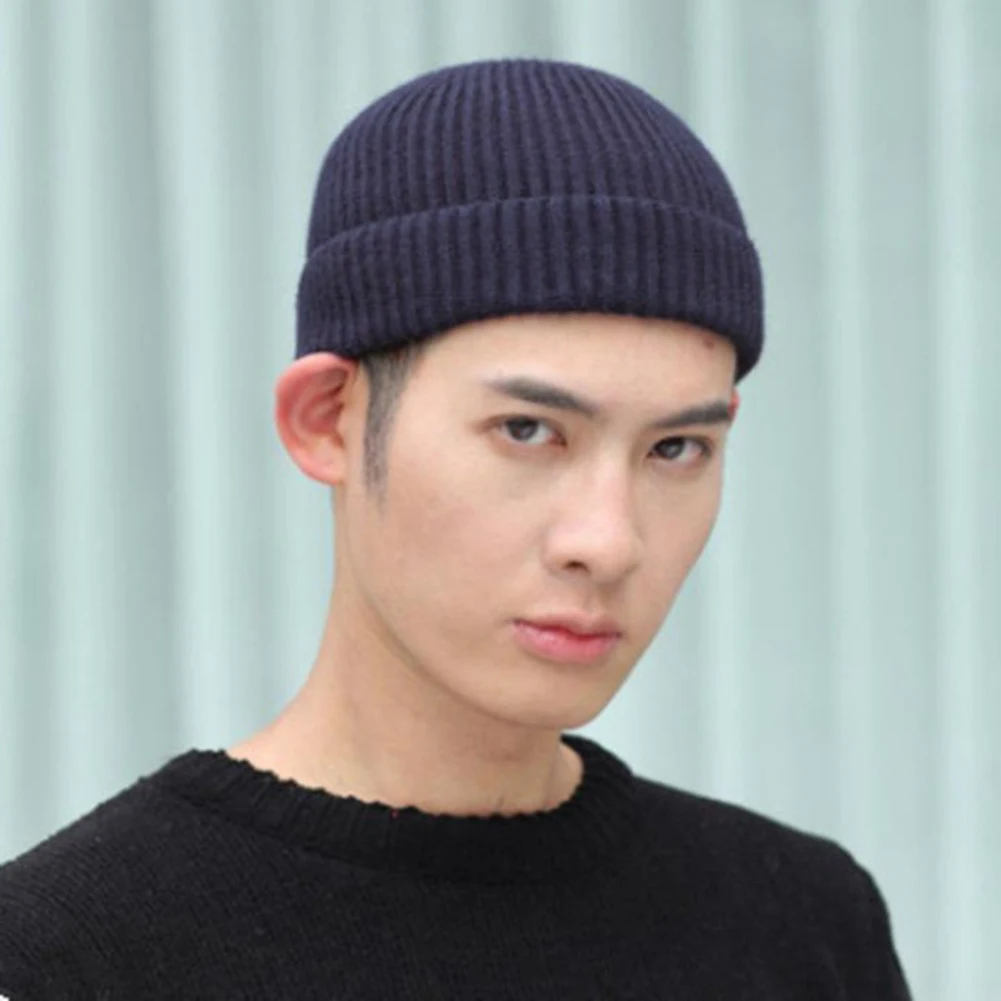 

StylishKnitted Hats Unisex Comfortable Headwear Autumn Winter Warm Men Women Solid Rimless Beanies Cap One Size