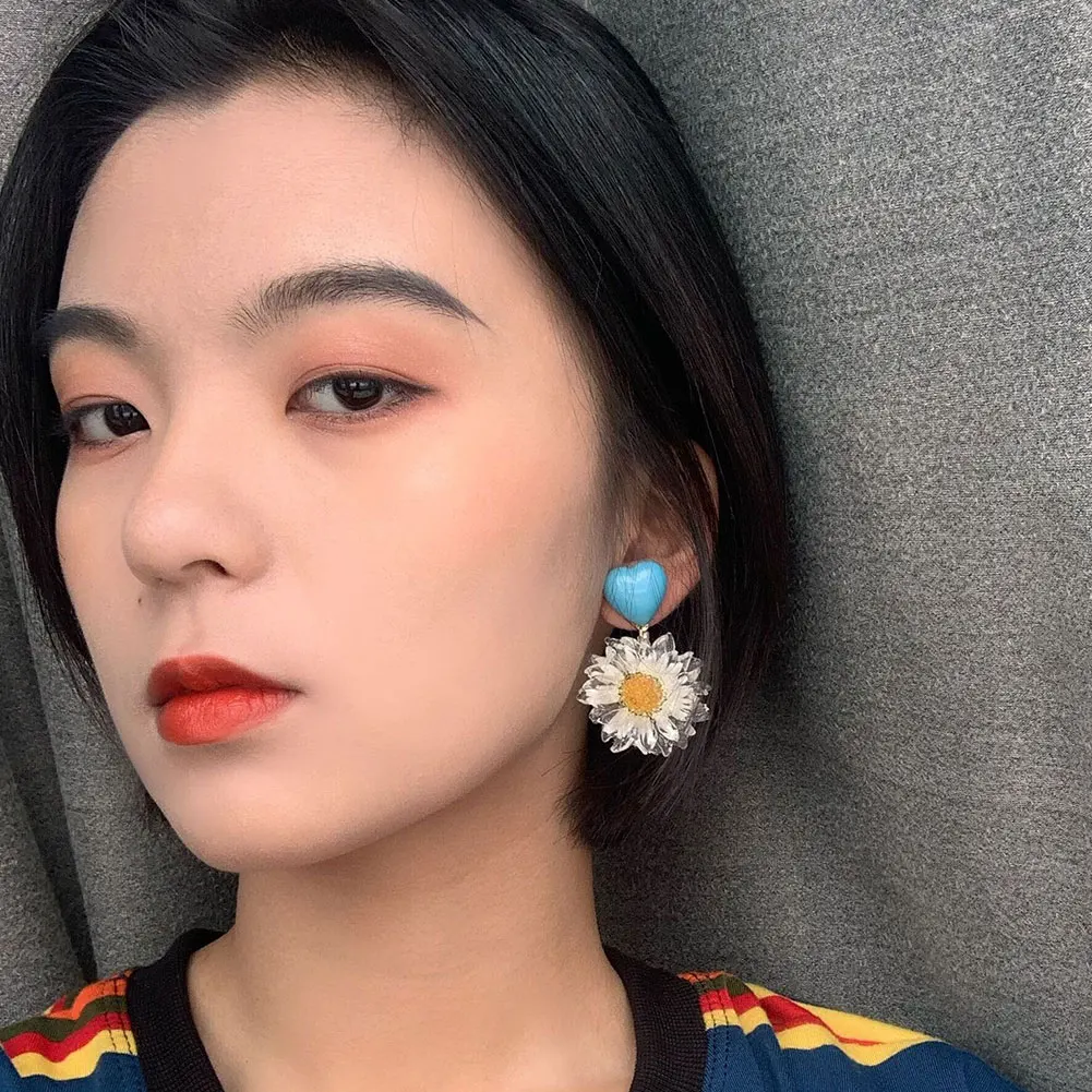 Милые синие модные серьги для женщин новые эффектные винтажные акриловые