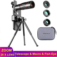 tongdaytech 28x hd mobile phone zoom camera lens telescope macro lens for iphone samsung smartphone fish eye lente para celular