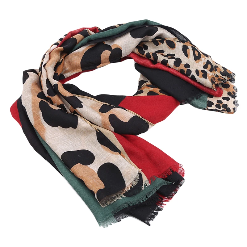 

2020 Women Fashion Brand Leopard Dot Tassel Cotton Shawl Scarf Ladies Print Soft Warmer Wrap Pashminas Sjaal Muslim Hijab Snood